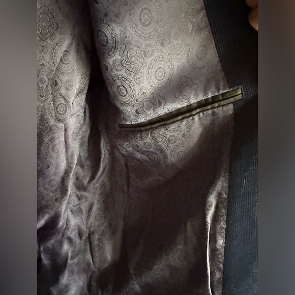 Men retro blue blazer corduroy jacket - Picture 7 of 11